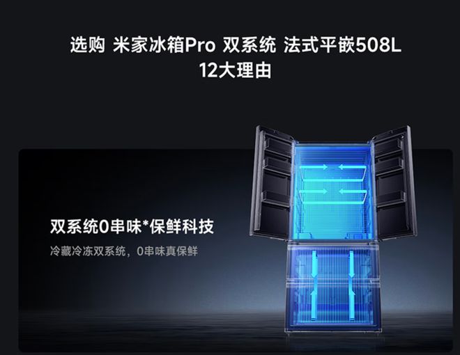 容量搭载HyperOS冷却无霜。小米发布米家冰箱Pro508L大(图5)